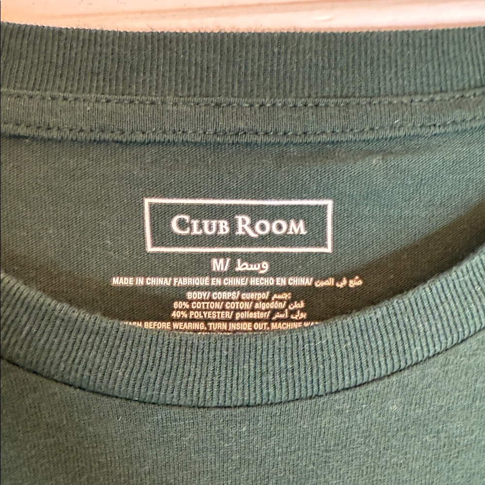 Club Room Men’s Dark Green Bulldog Holiday Long Sleeve Shirt - Picture 2 of 4